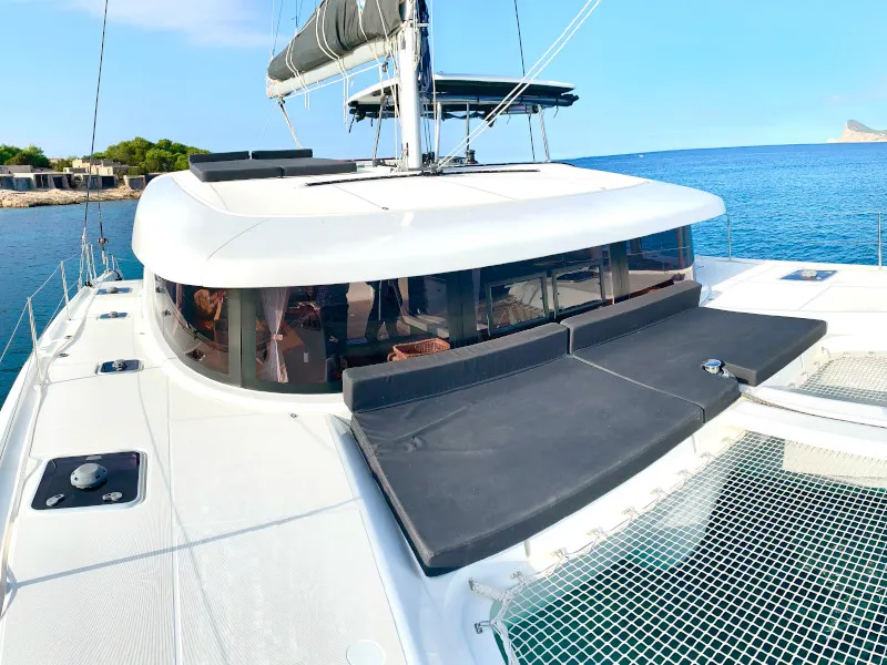 Salon of PASCAL, a Lagoon 42 catamaran at Sant Antoni de Portmany, Spain