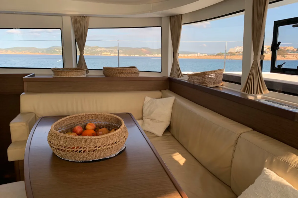 Cabin on PASCAL, a Lagoon 42 catamaran at Sant Antoni de Portmany, Spain