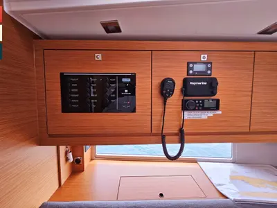 Salon of Sonata, a Dufour 470 sailboat at Rogoznica, Croatia