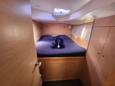 Cabin on Arcane, a Lagoon 380 catamaran at Pointe-à-Pitre, France