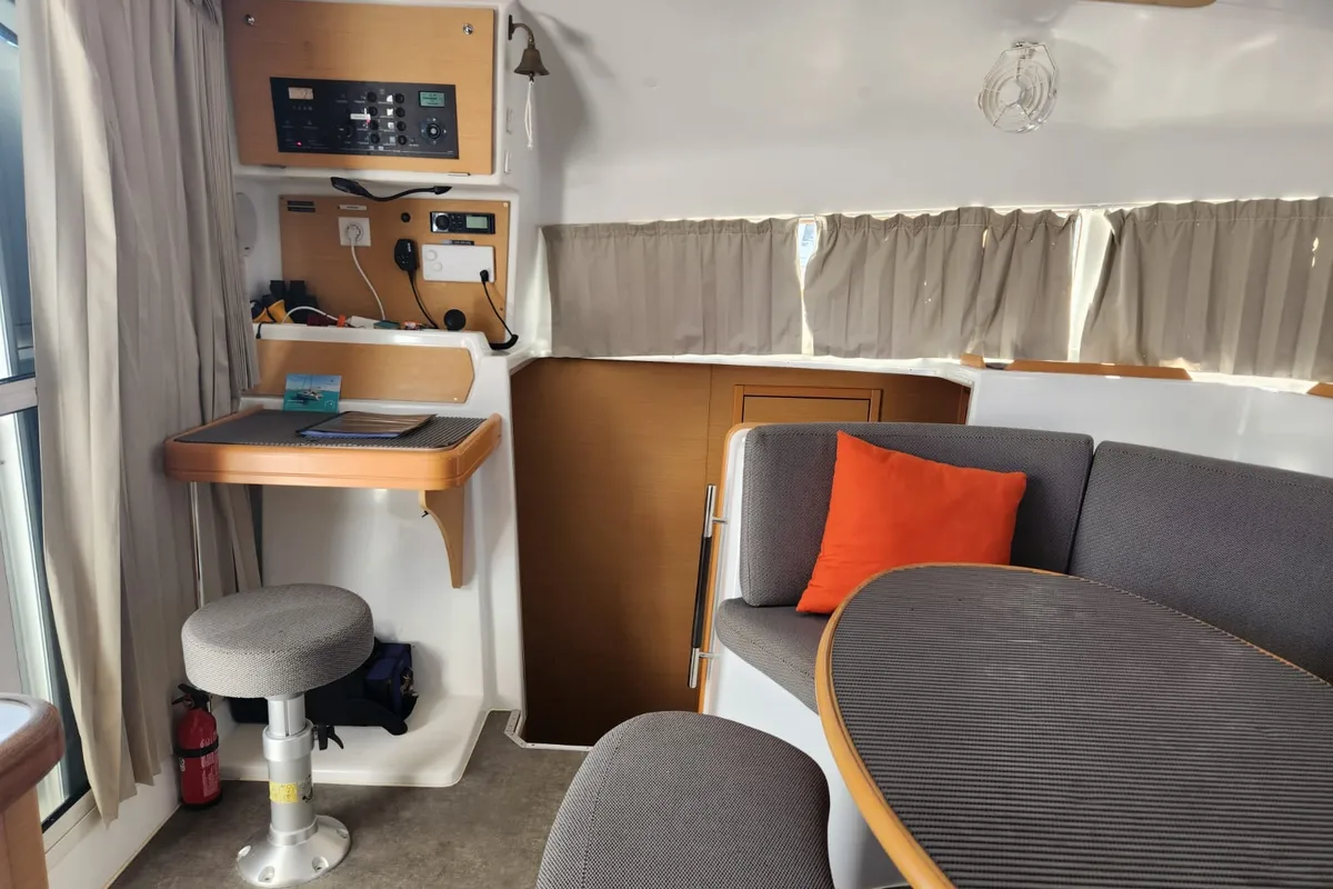 Salon of Arcane, a Lagoon 380 catamaran at Pointe-à-Pitre, France