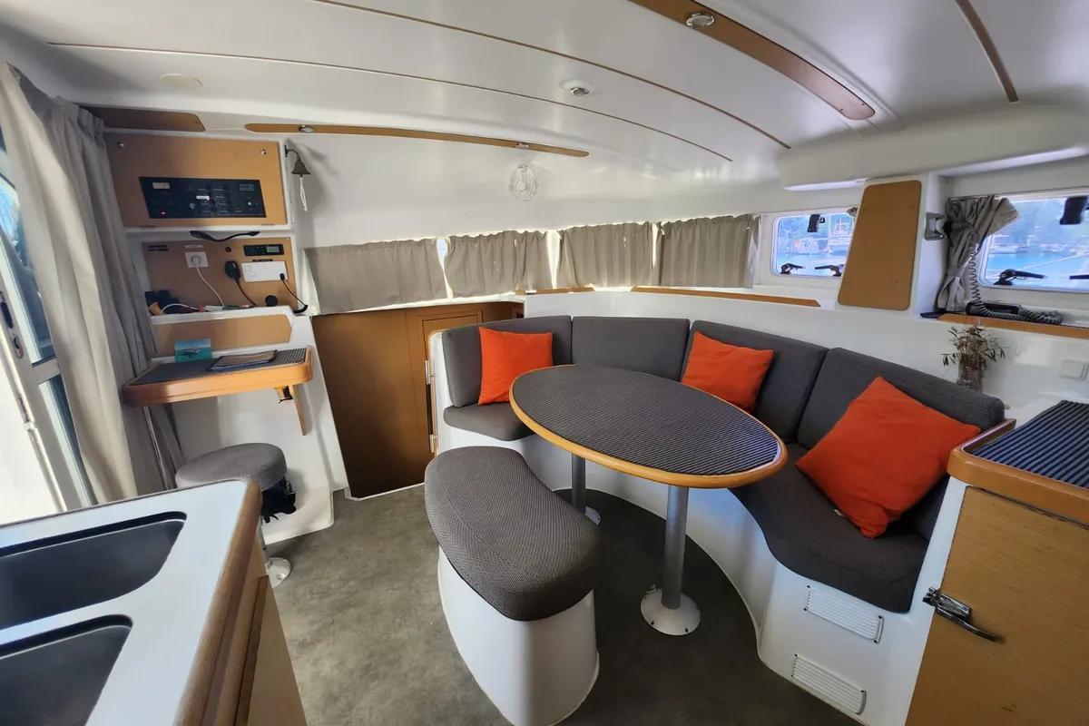 Salon of Arcane, a Lagoon 380 catamaran at Pointe-à-Pitre, France