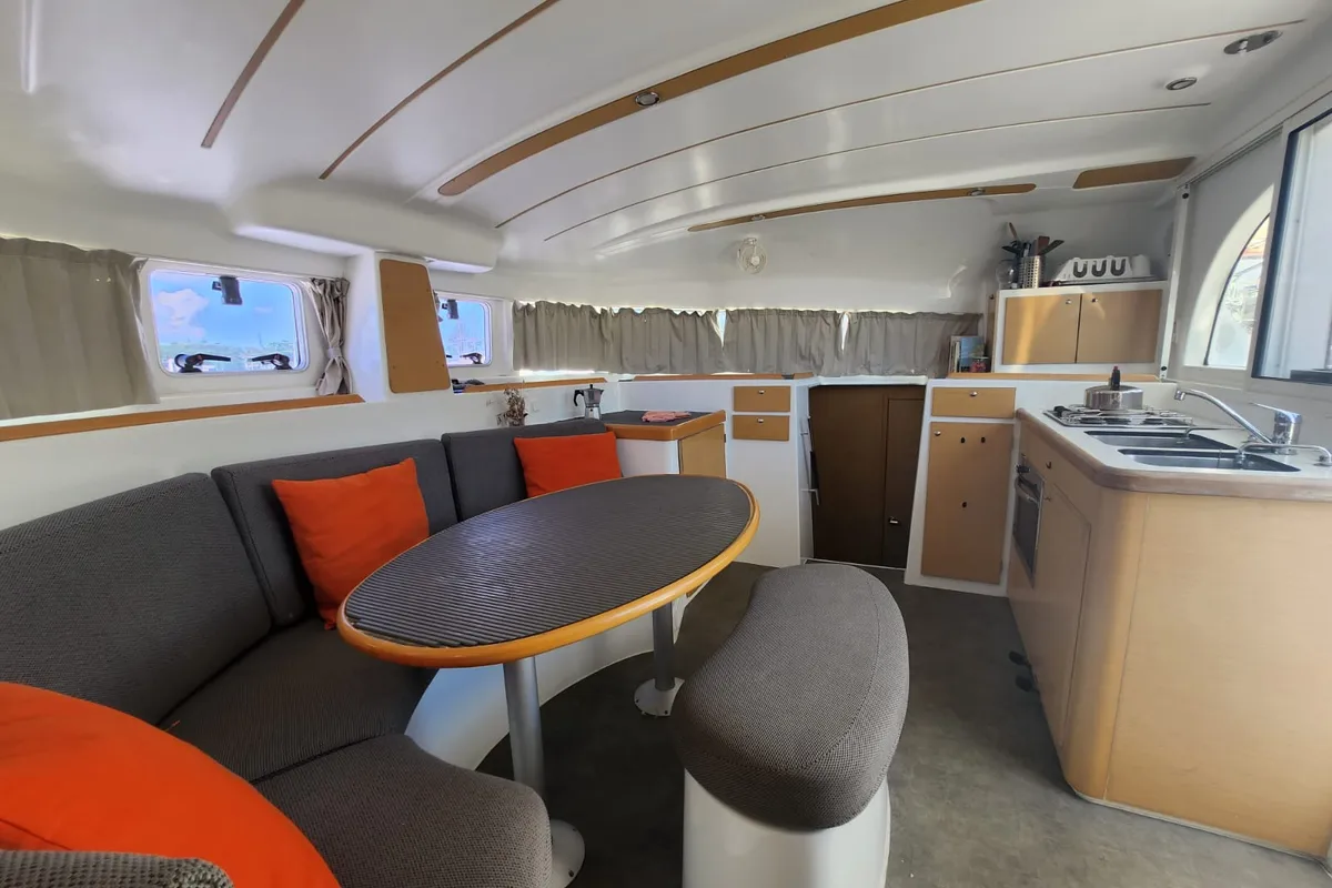 Galley of Arcane, a Lagoon 380 catamaran at Pointe-à-Pitre, France