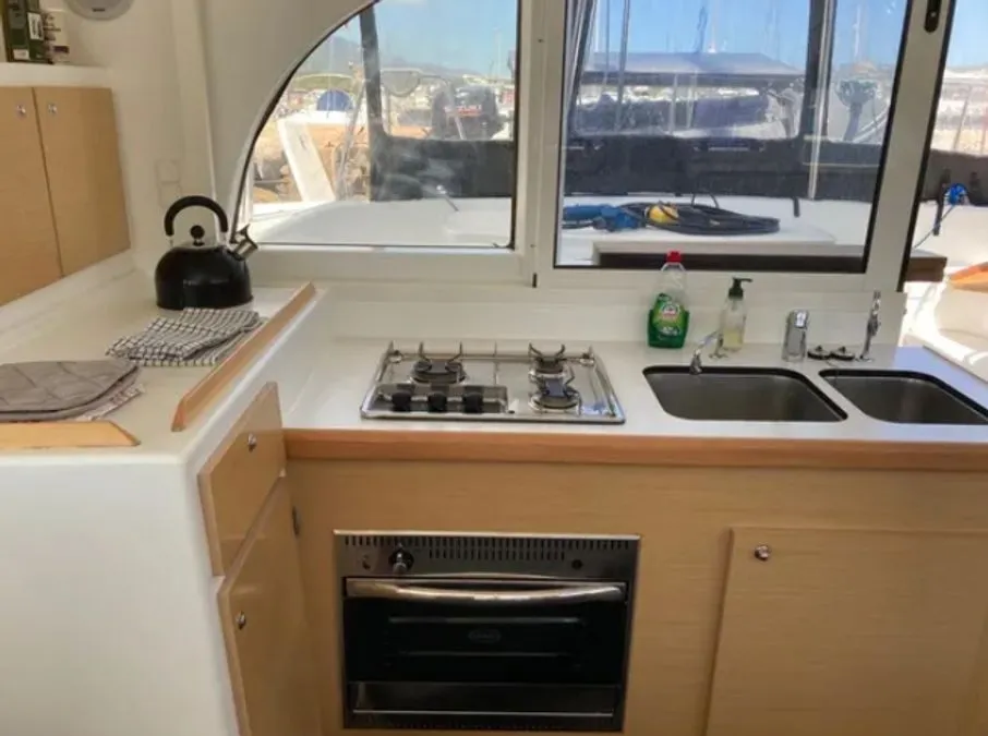 Galley of Arcane, a Lagoon 380 catamaran at Pointe-à-Pitre, France