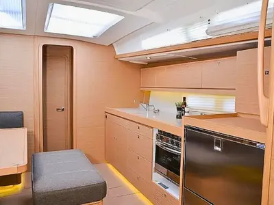 Galley of D460-18A, a Dufour 460 Grand Large sailboat at Athens, Greece
