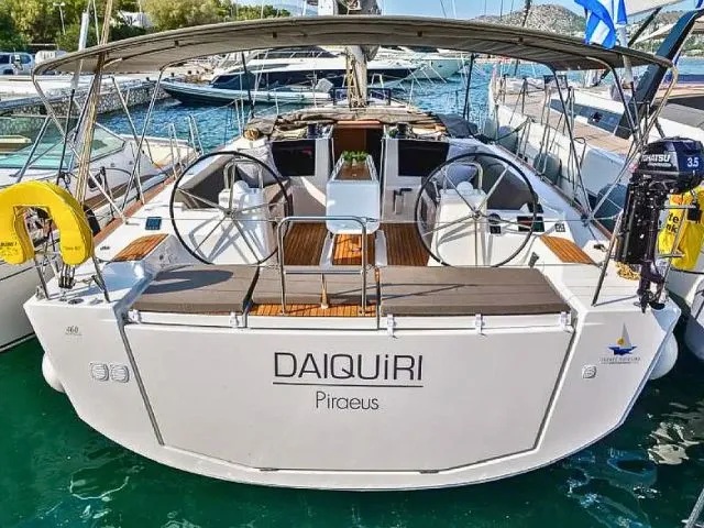 Cockpit of D460-18A, a Dufour 460 Grand Large sailboat at Athens, Greece