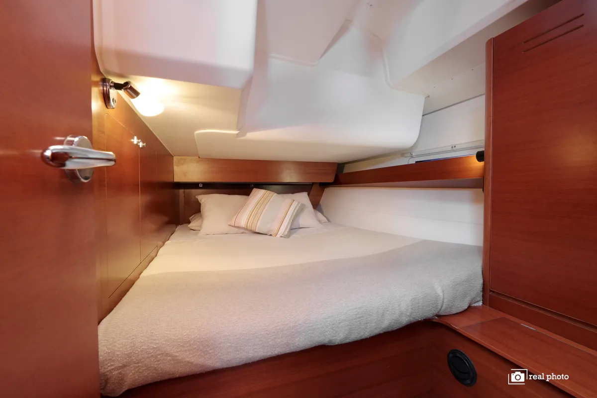 Cabin on Asia - Solar Panel, a Dufour 460 Grand Large sailboat at Puntone di Scarlino, Italy