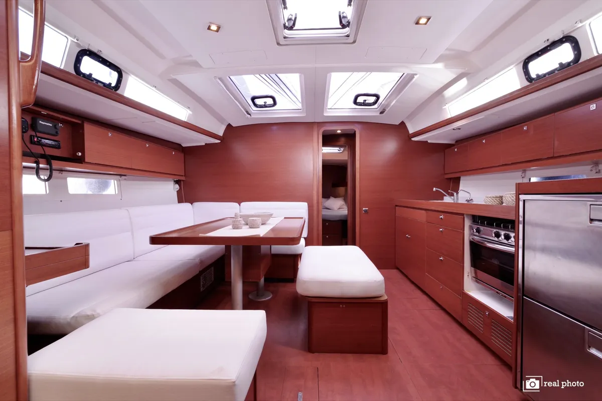 Salon of Asia - Solar Panel, a Dufour 460 Grand Large sailboat at Puntone di Scarlino, Italy