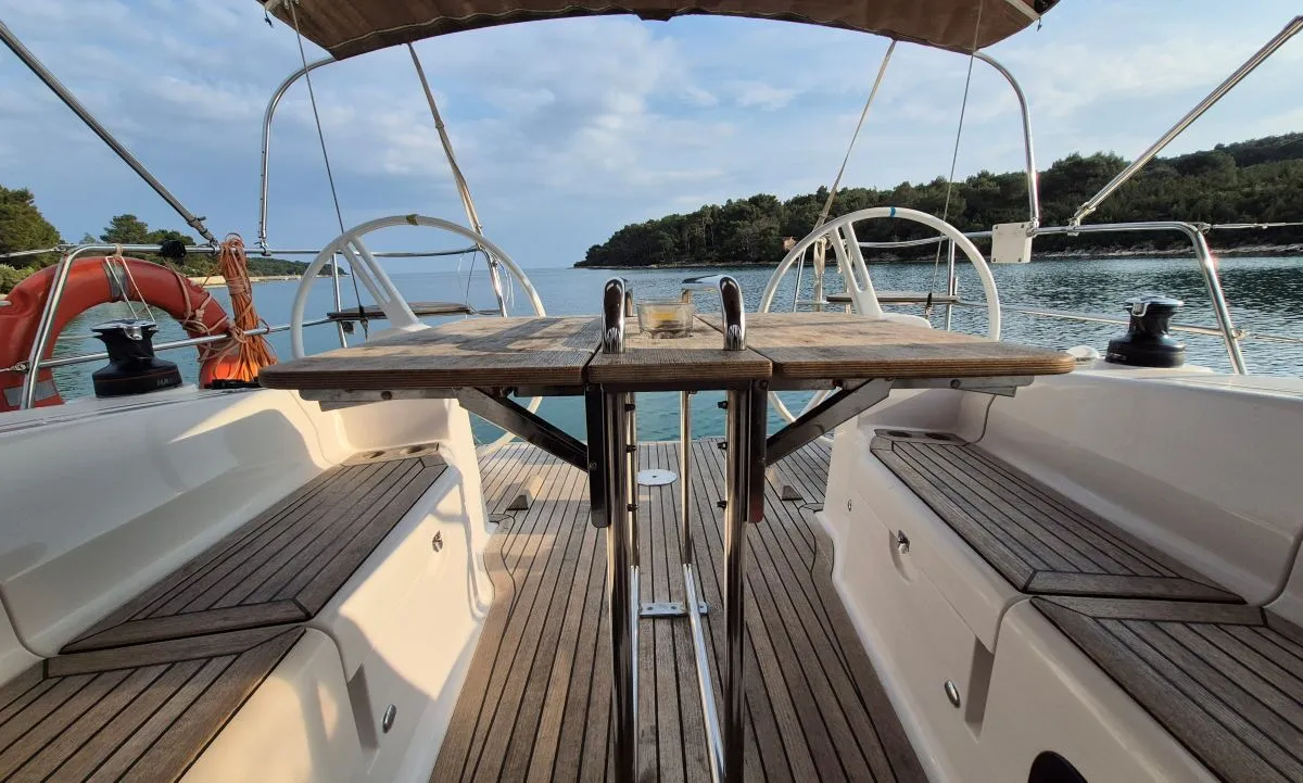 Shamal, a Elan Impression 40 sailboat at Punat, Croatia