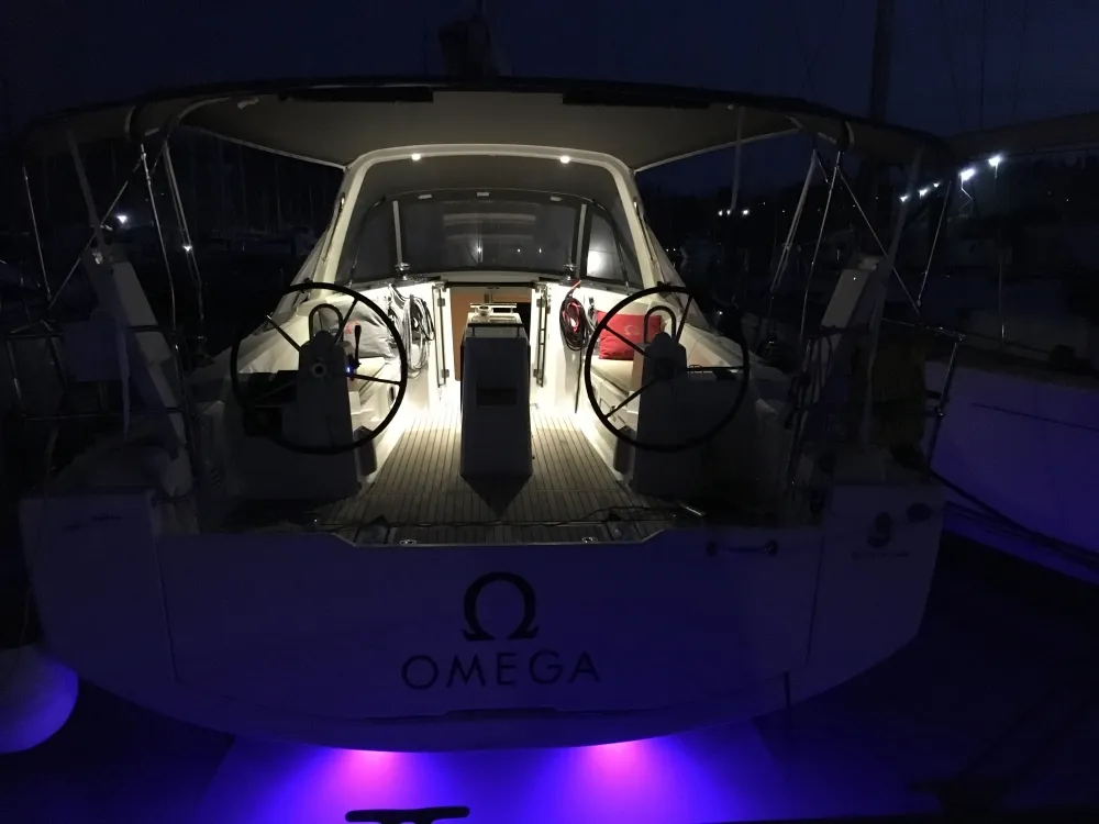 Omega, a Beneteau Oceanis 38 sailboat at Grad Biograd na Moru, Croatia