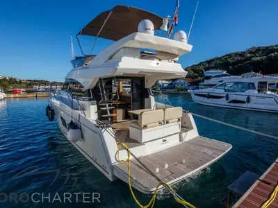 Alexander, a Bavaria Virtess 420 Fly motor yacht at Punat, Croatia