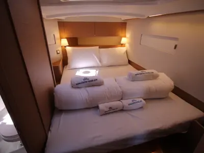 Cabin on Bona Res, a Jeanneau Sun Odyssey 410 sailboat at Grad Biograd na Moru, Croatia