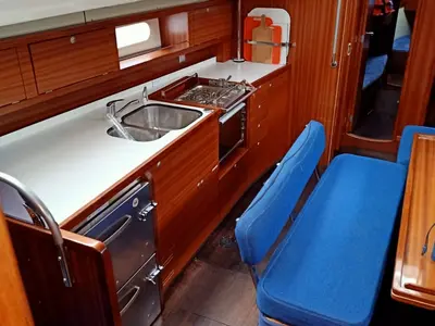 Galley of Athaman, a Delphia 47 sailboat at Gdańsk, Poland