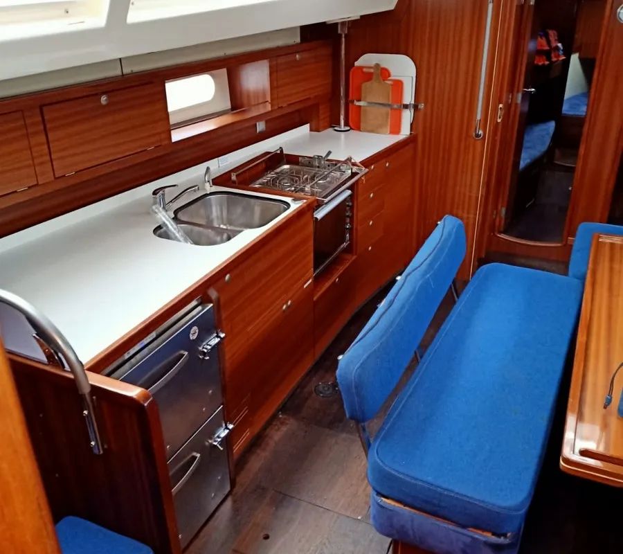 Galley of Athaman, a Delphia 47 sailboat at Gdańsk, Poland