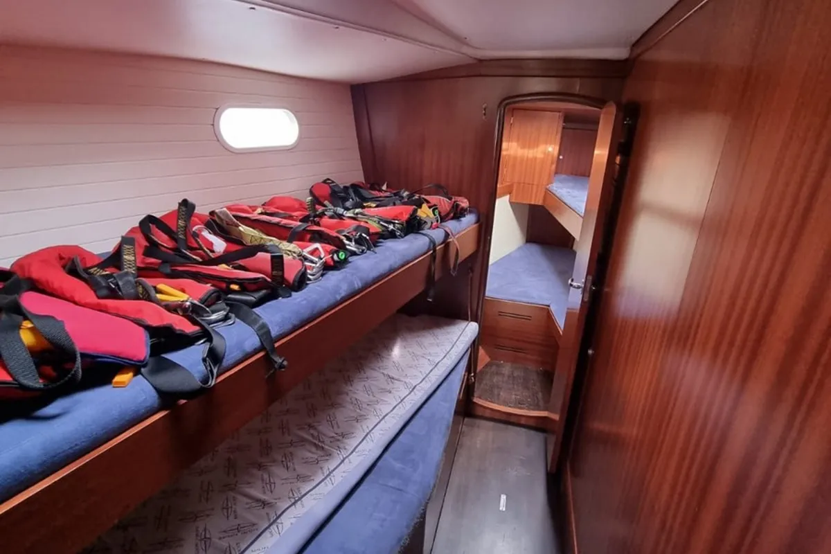 Cabin on Athaman, a Delphia 47 sailboat at Gdańsk, Poland