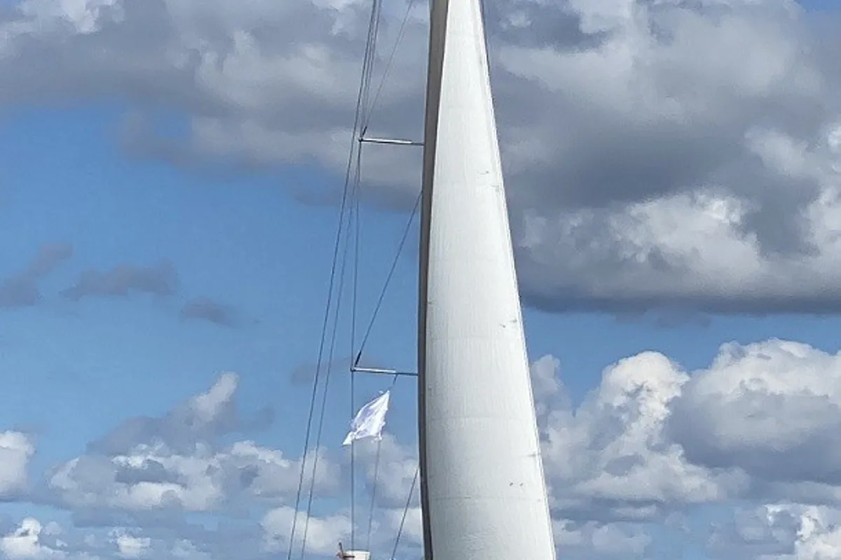 Exterior view of Athaman, a Delphia 47 sailboat at Gdańsk, Poland