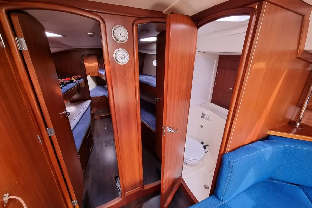 Cabin on Athaman, a Delphia 47 sailboat at Gdańsk, Poland