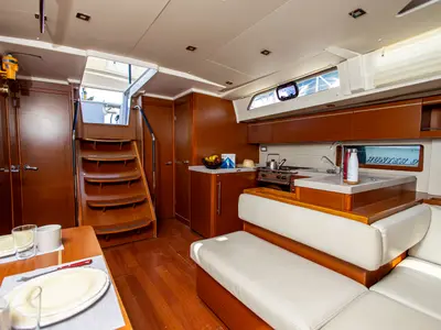 Salon of Brando, a Beneteau Oceanis 51.1 sailboat at Municipal Unit of Lefkada, Greece