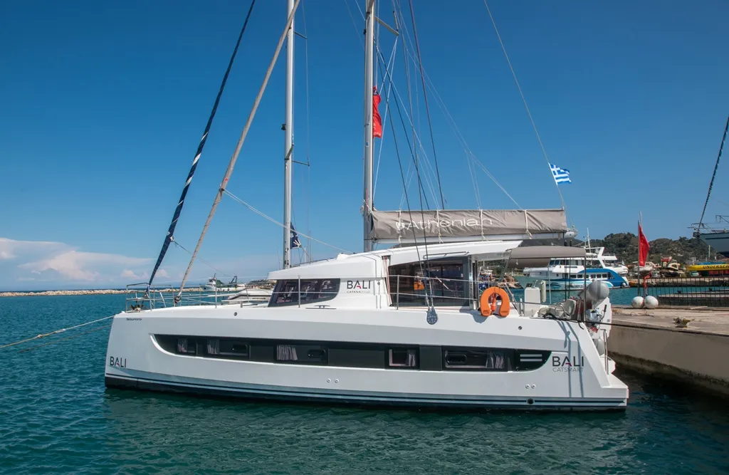 Exterior view of Skiouros II, a Bali Catspace catamaran at Municipal Unit of Ellomenos, Greece