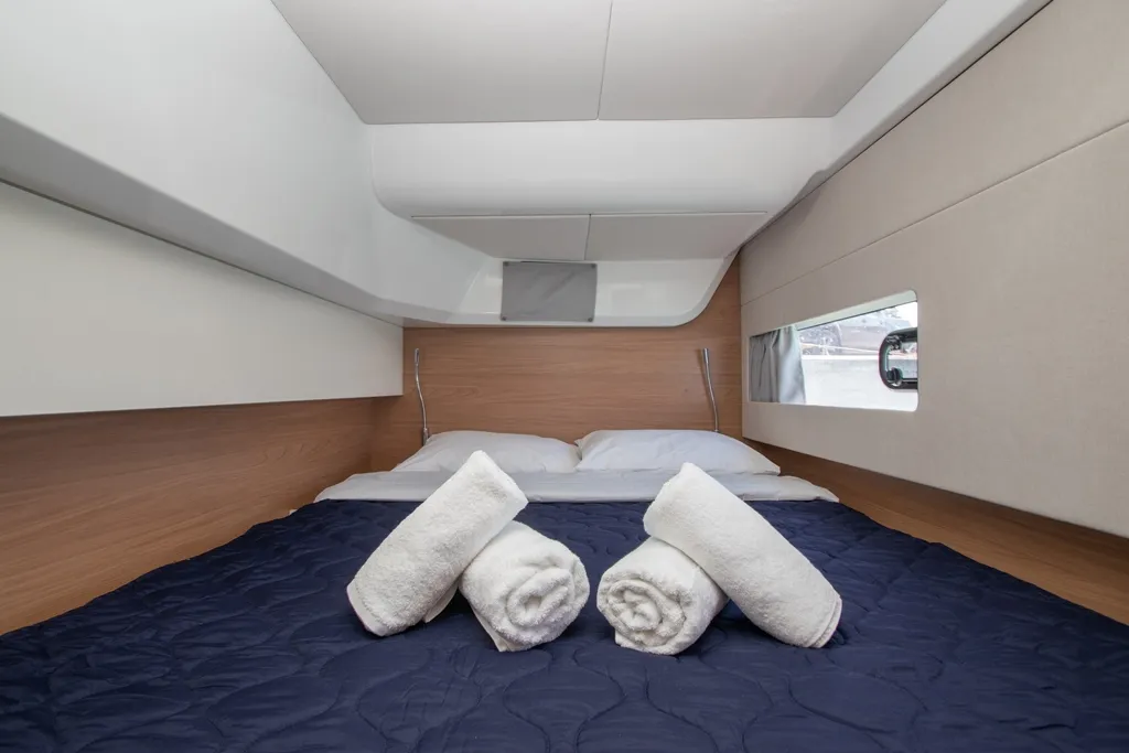 Cabin on Skiouros II, a Bali Catspace catamaran at Municipal Unit of Ellomenos, Greece