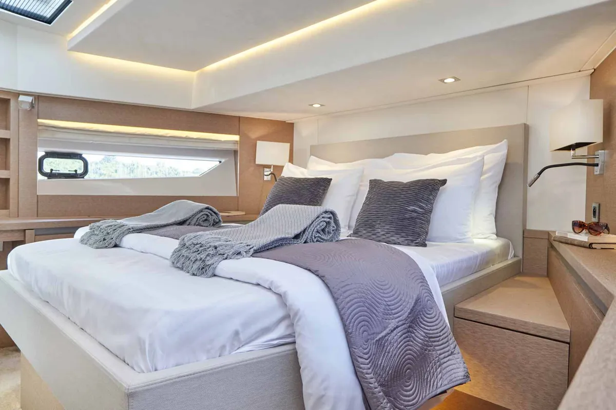 Simull, a Prestige 630S motor yacht at Grad Trogir, Croatia
