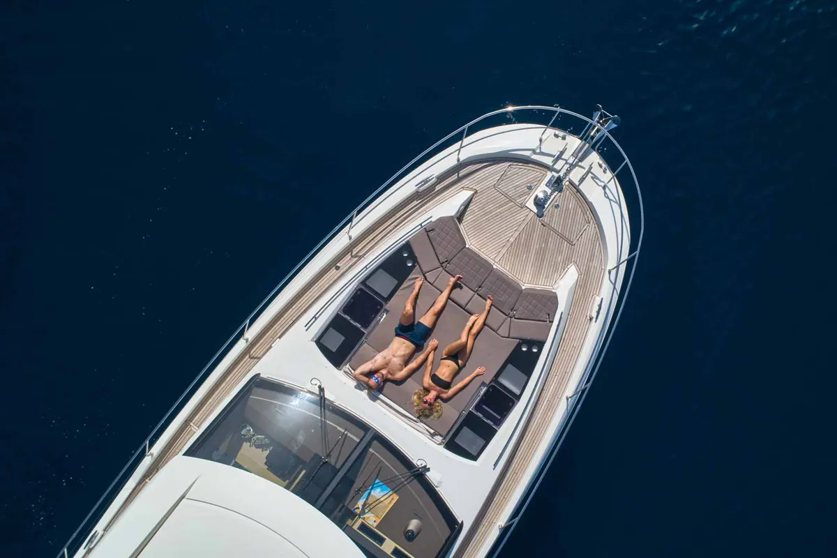 Simull, a Prestige 630S motor yacht at Grad Trogir, Croatia