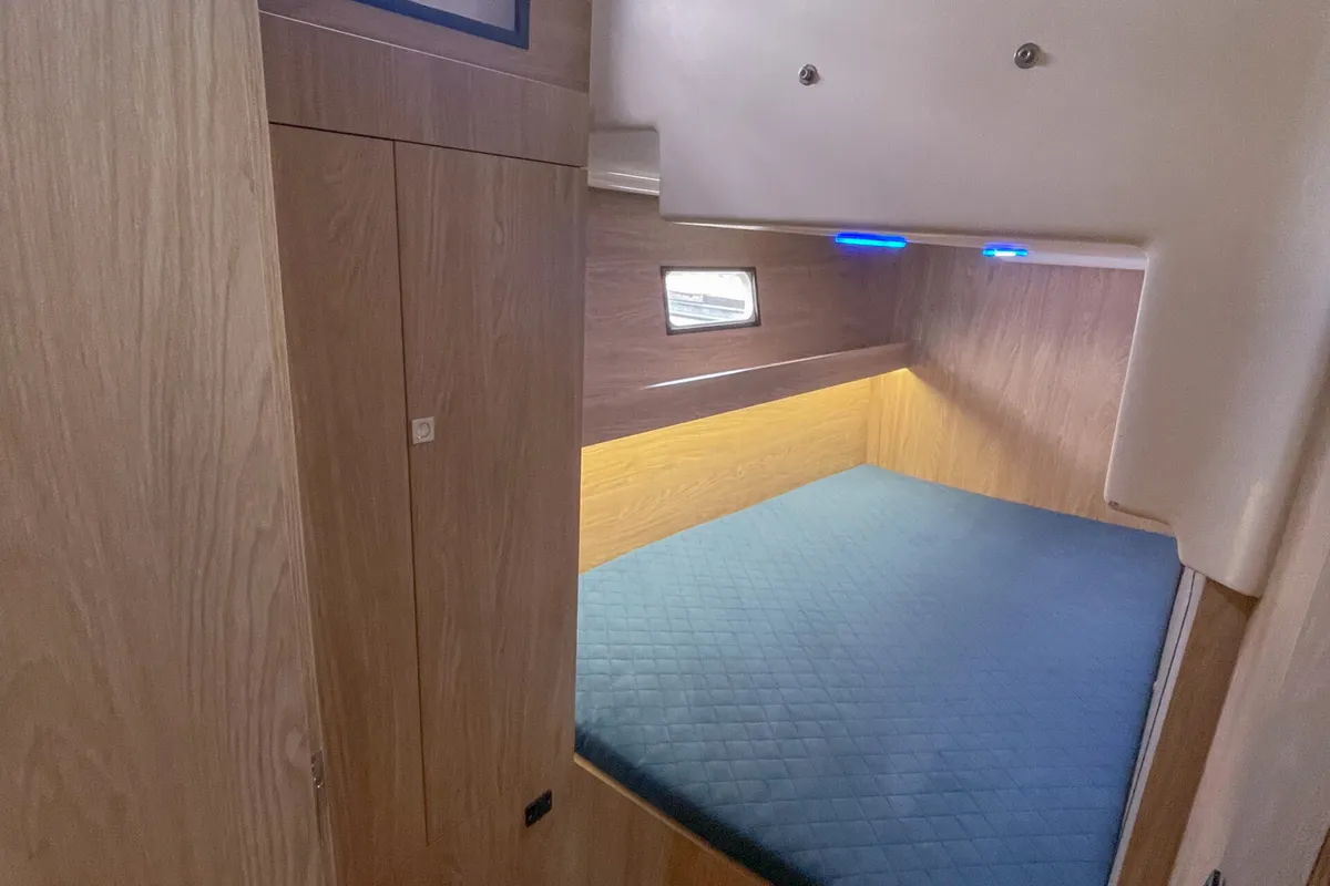 Cabin on Nautika 1300 Royal, a Delphia Yachts Nautika 1300 motorboat at Wilkasy, Poland