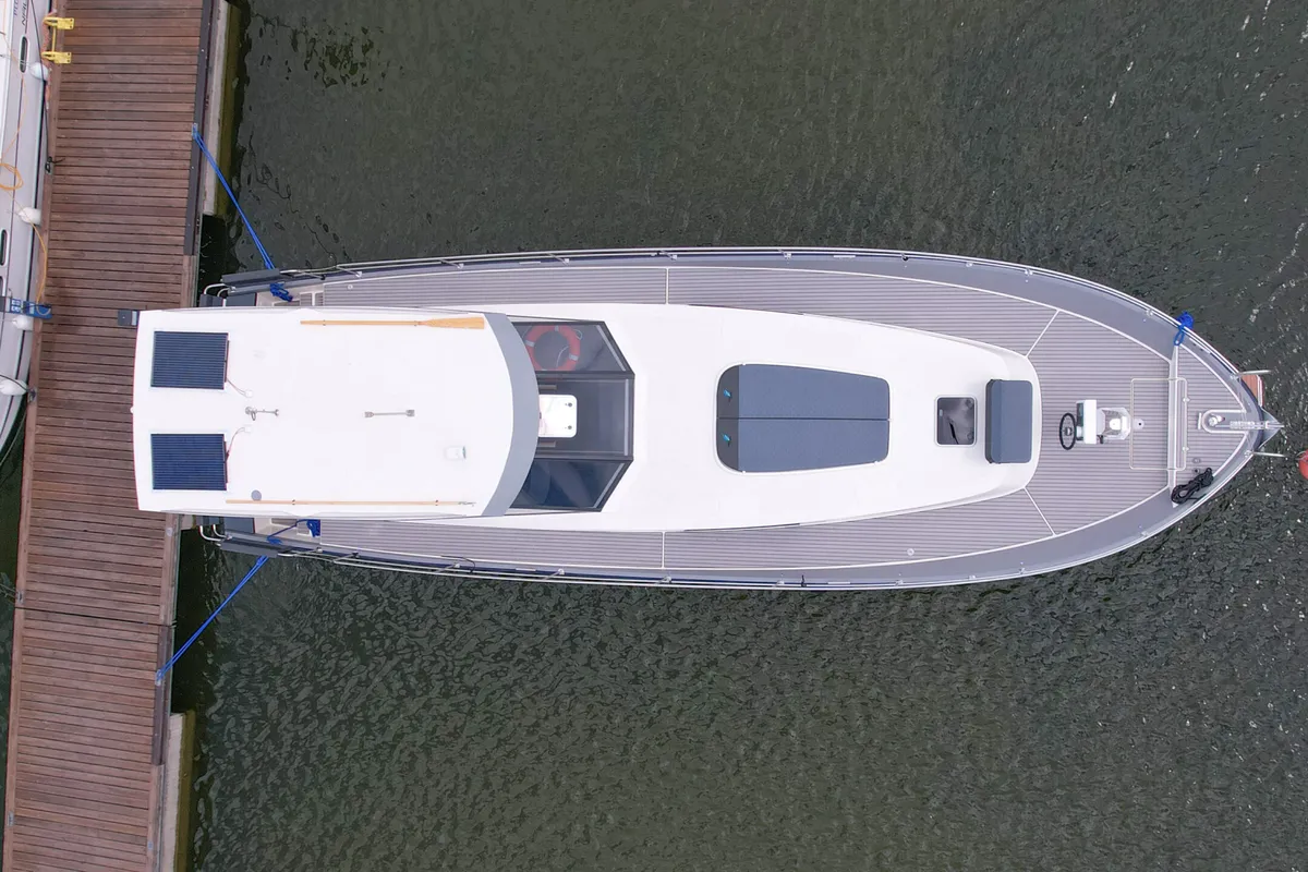 Exterior view of Nautika 1300 Royal, a Delphia Yachts Nautika 1300 motorboat at Wilkasy, Poland
