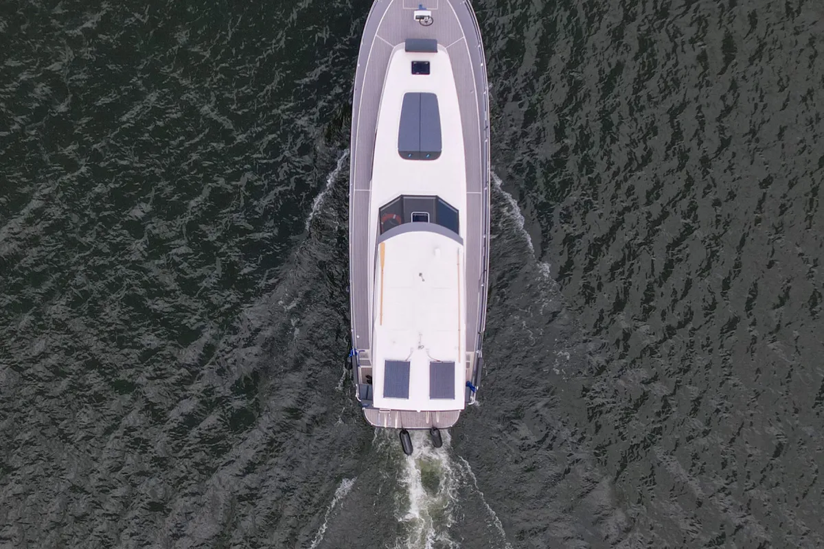 Exterior view of Nautika 1300 Royal, a Delphia Yachts Nautika 1300 motorboat at Wilkasy, Poland