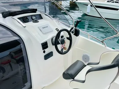 Cockpit of Galeon Galia 630, a motorboat at Mali Lošinj, Croatia