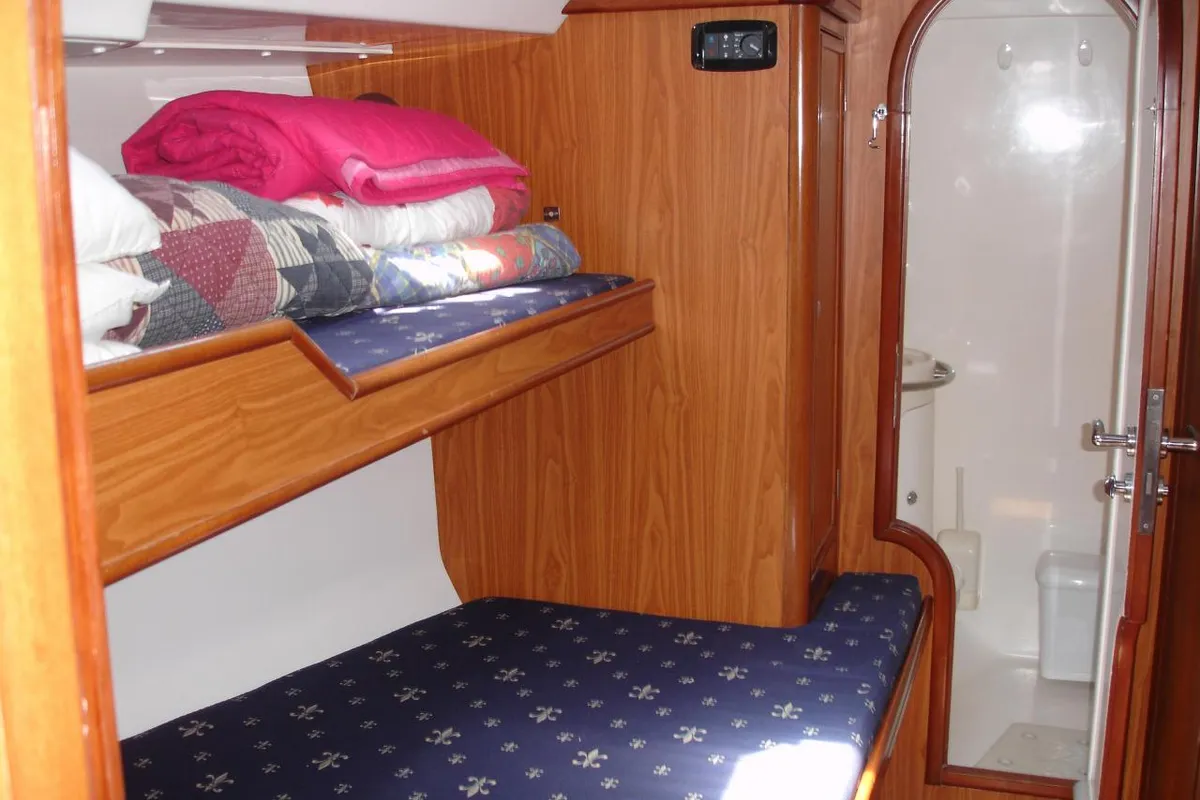 Cabin on Stavroula, a Ocean Star 51.2 sailboat at Athens, Greece