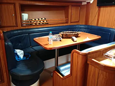 Salon of Stavroula, a Ocean Star 51.2 sailboat at Athens, Greece