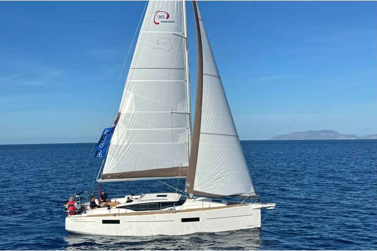 Exterior view of ALAS, a Northman Maxus 35 sailboat at Capo d'Orlando, Italy