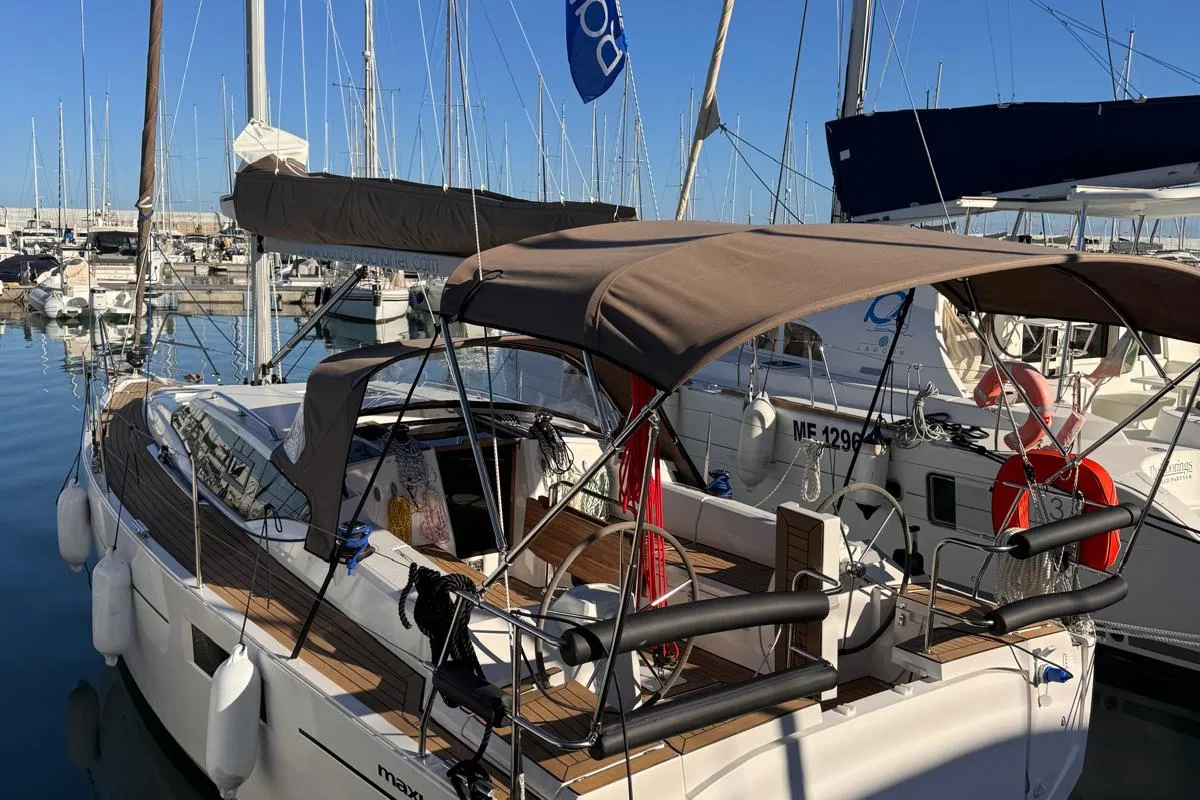 Exterior view of ALAS, a Northman Maxus 35 sailboat at Capo d'Orlando, Italy