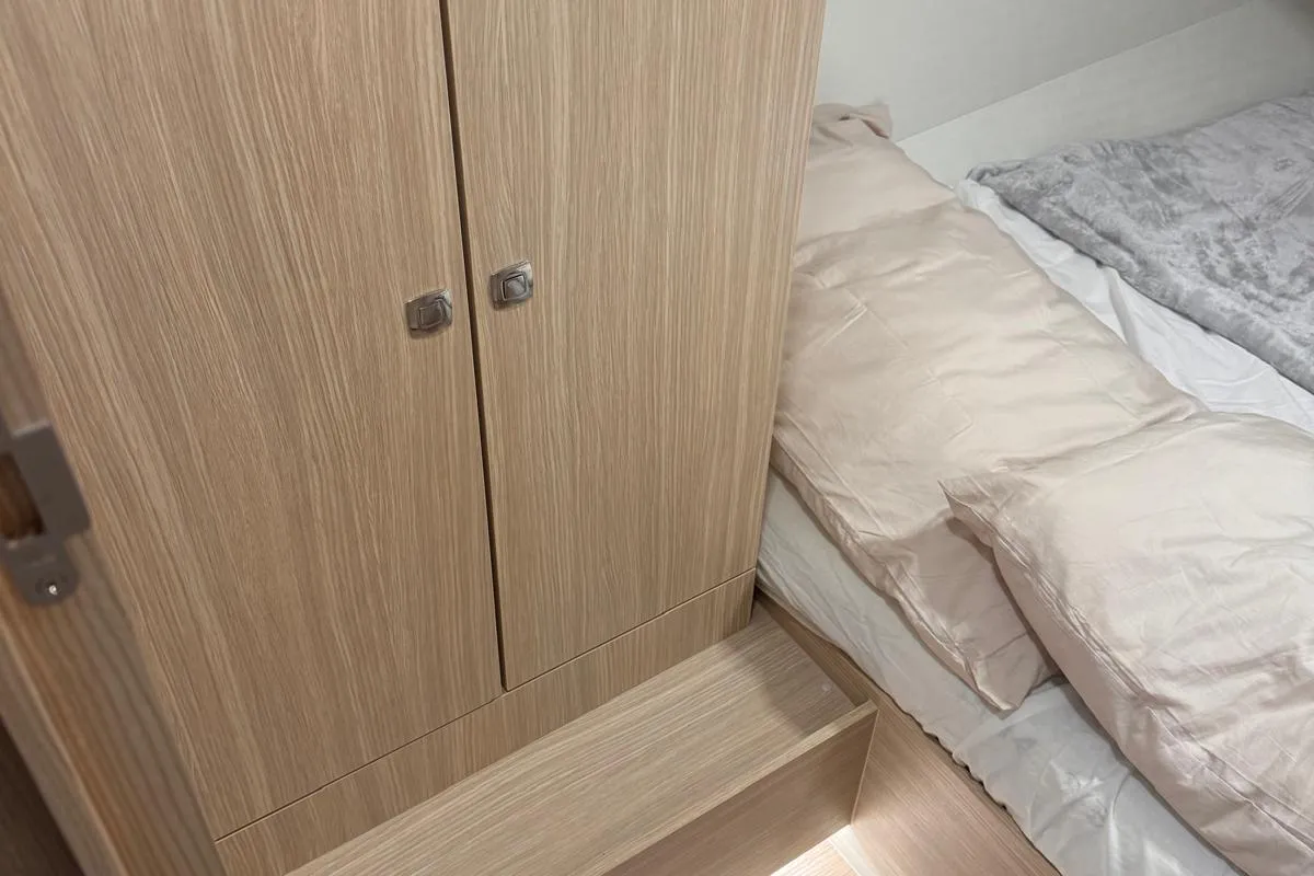 Cabin on ALAS, a Northman Maxus 35 sailboat at Capo d'Orlando, Italy