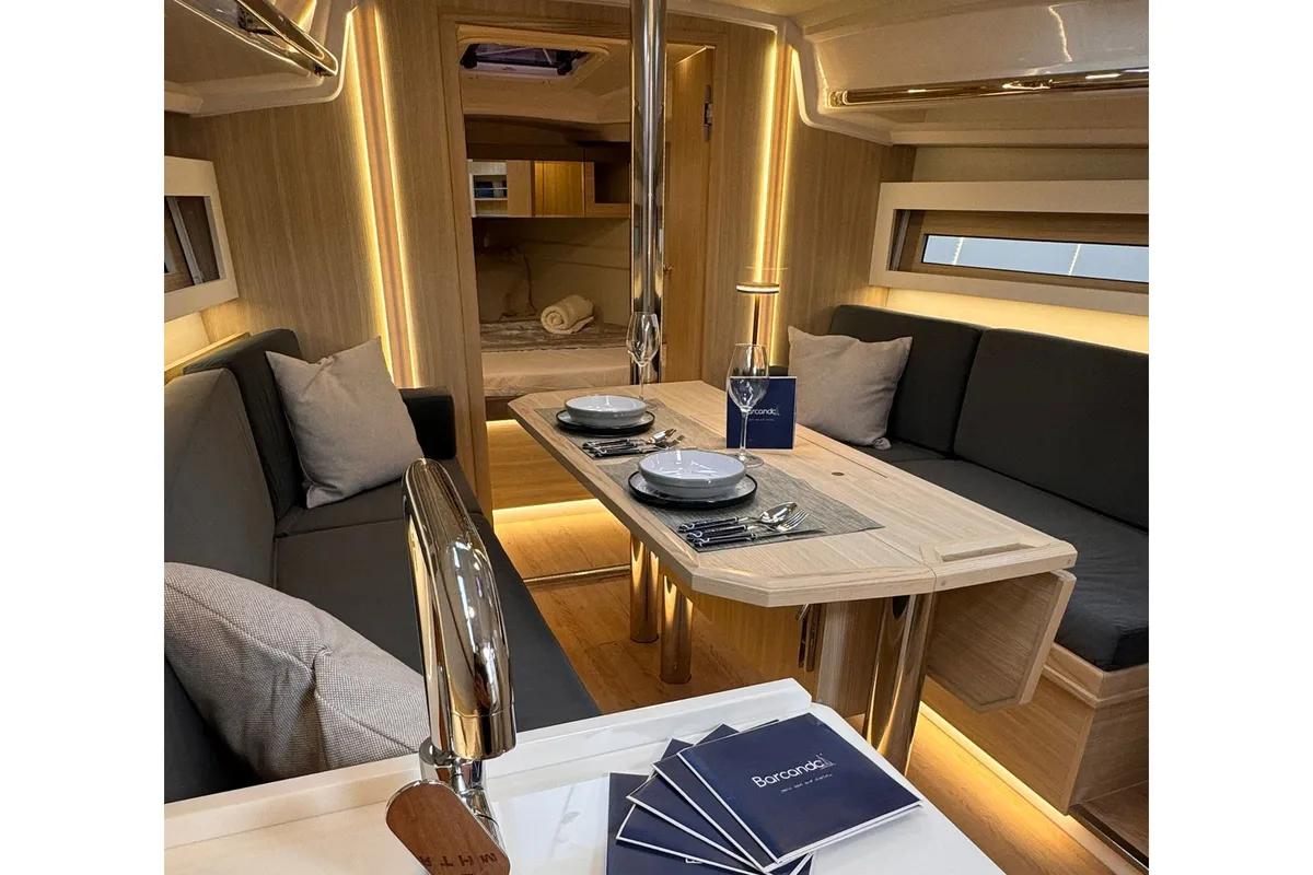 Salon of ALAS, a Northman Maxus 35 sailboat at Capo d'Orlando, Italy