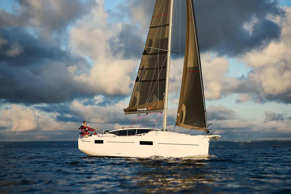 Exterior view of ALAS, a Northman Maxus 35 sailboat at Capo d'Orlando, Italy