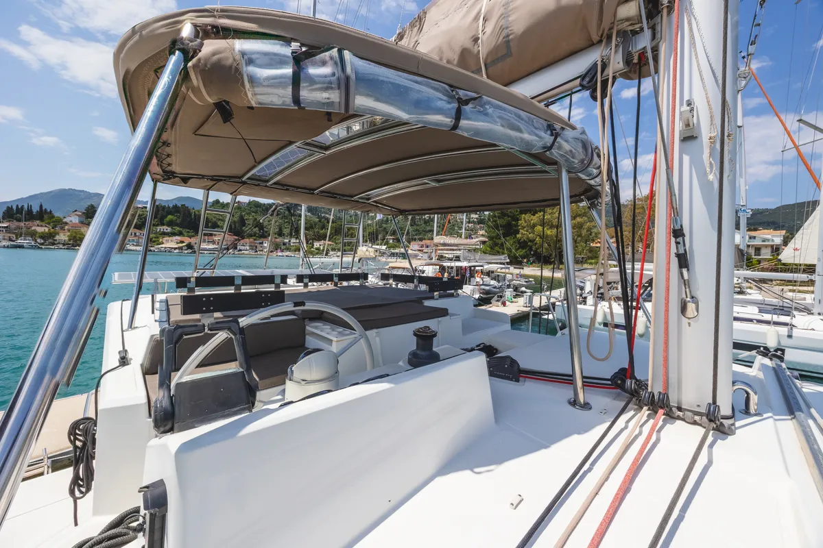 Samothraki 1, a Bali Catspace catamaran at Municipal Unit of Lefkada, Greece