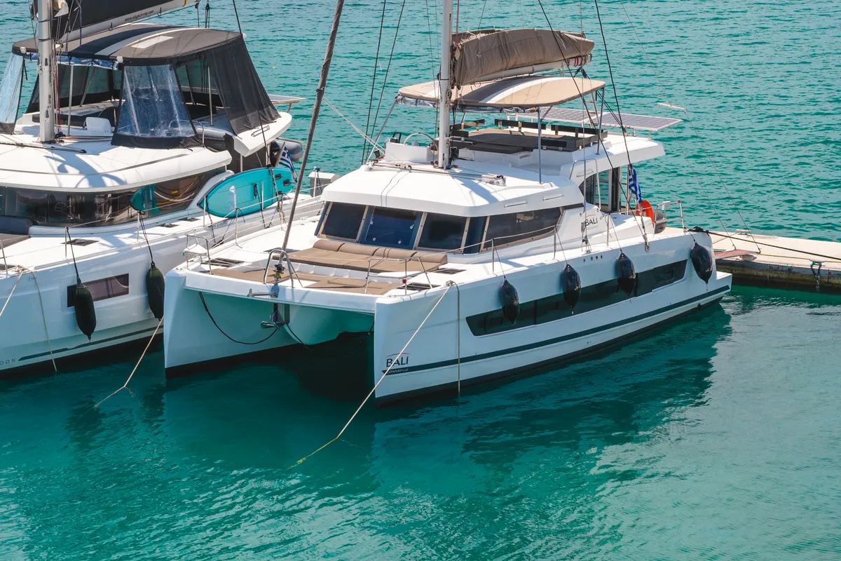 Samothraki 1, a Bali Catspace catamaran at Municipal Unit of Lefkada, Greece