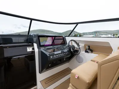 Cockpit of XPOWER 33, a X-Yachts X Power 33C motorboat at Split, Croatia