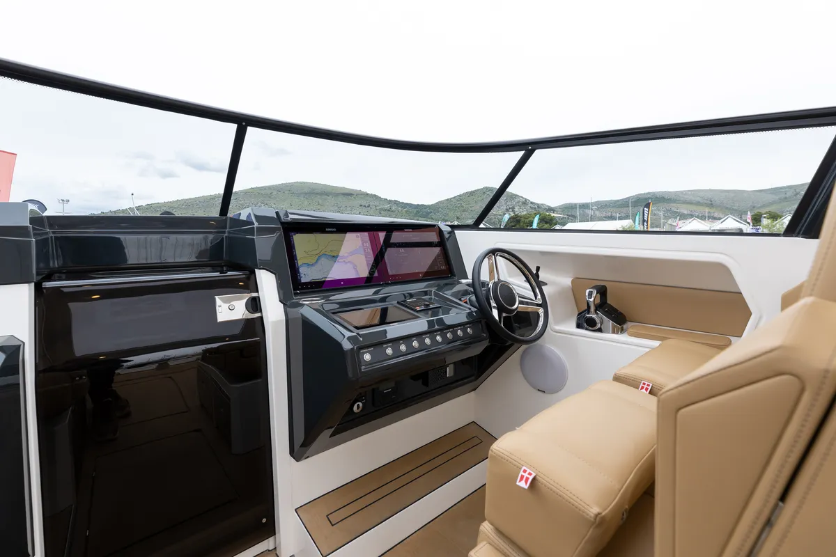 Cockpit of XPOWER 33, a X-Yachts X Power 33C motorboat at Split, Croatia