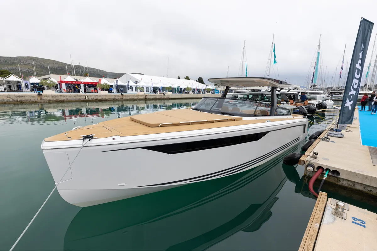 Exterior view of XPOWER 33, a X-Yachts X Power 33C motorboat at Split, Croatia