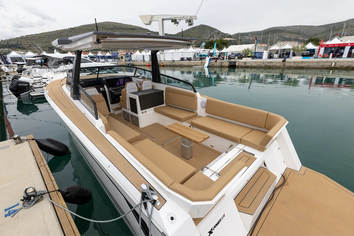 Exterior view of XPOWER 33, a X-Yachts X Power 33C motorboat at Split, Croatia
