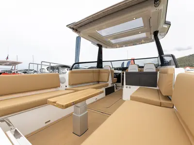 Deck of XPOWER 33, a X-Yachts X Power 33C motorboat at Split, Croatia