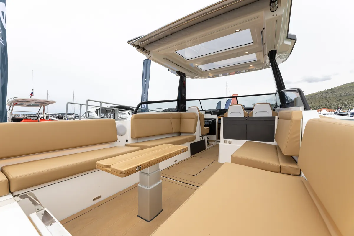 Deck of XPOWER 33, a X-Yachts X Power 33C motorboat at Split, Croatia