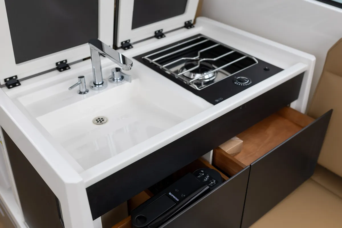 Galley of XPOWER 33, a X-Yachts X Power 33C motorboat at Split, Croatia