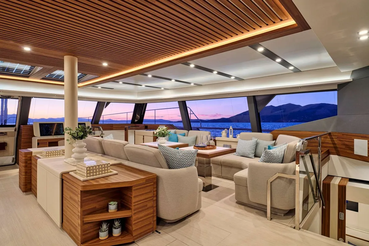 Magic Moments, a Fountaine Pajot Thira 80 catamaran at Central Abaco, Bahamas