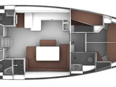 Floor plan of Vivi, a Bavaria 51 Cruiser sailboat at Municipal Unit of Lefkada, Greece