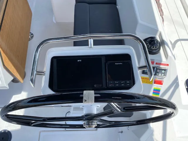 Cockpit of Kalispera, a Bavaria C42 sailboat at Athens, Greece