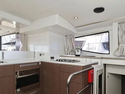 Galley of Acrux, a Bali 4.6 catamaran at Grad Biograd na Moru, Croatia